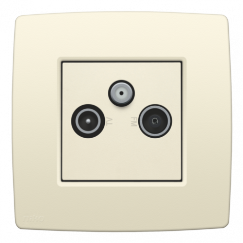 100-69550-Aansluiting Tv/Fm/Sat Creme 100-69550-Niko