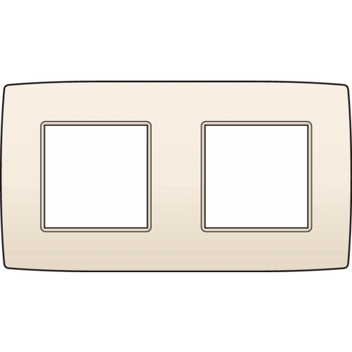 100-76800-Afdekplaat 2-voudig 71mm Creme 100-76800-Niko