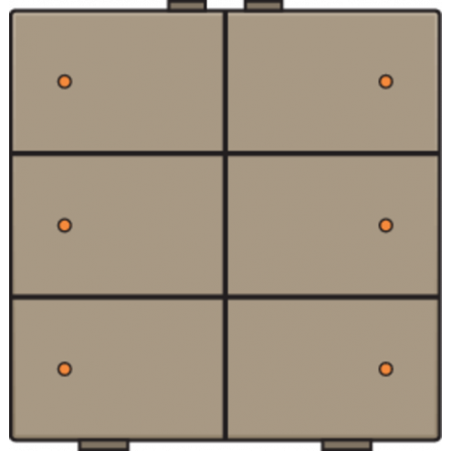 123-52006-Home Control Zesvoudige Drukknop + LED Bronze 123-52006-Niko