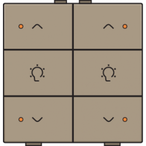 123-52046-Home Control Dubbele Dimbediening + LED Bronze 123-52046-Niko
