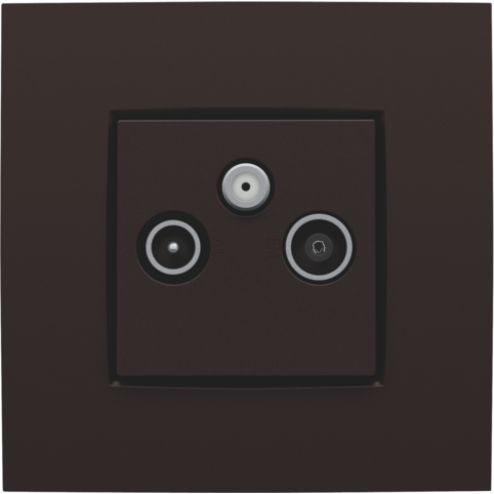 124-69551-Centraalplaat TV/FM/Satelliet Dark Brown 124-69551-Niko