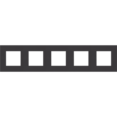 NIK22476005-Afdekplaat 5-voudig 71mm Pure Alu Black Brushed 224-76005-Niko