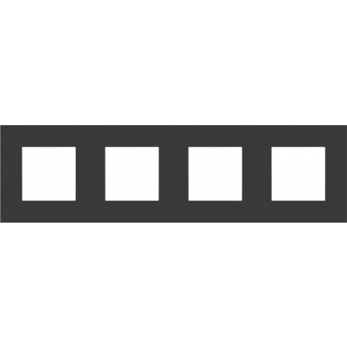 158-76400-Afdekplaat 4-voudig 71mm Pure Alu Black 158-76400-Niko