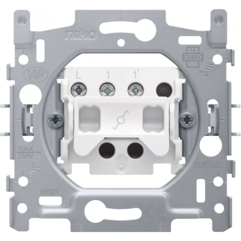 170-01600-Sokkel Wisselschakelaar 10A  170-01600-Niko