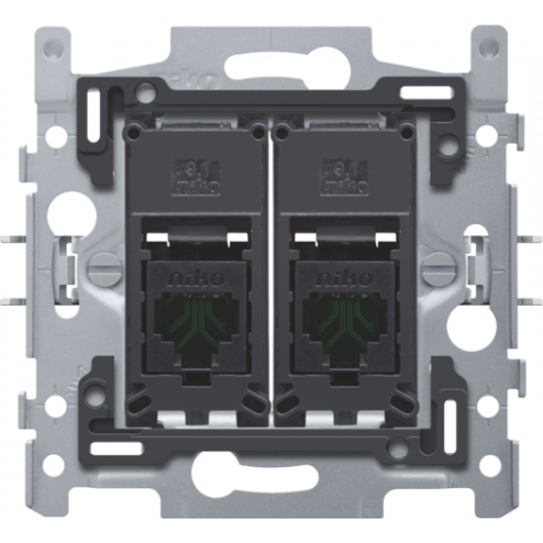 170-65152-Inbouwraam 2 x RJ45 UTP CAT5E klauw  170-65152-Niko