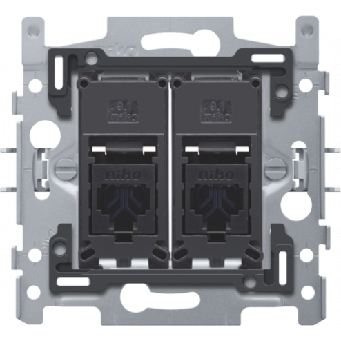 170-65162-Inbouwraam 2 x RJ45 UTP CAT6 klauw  170-65162-Niko