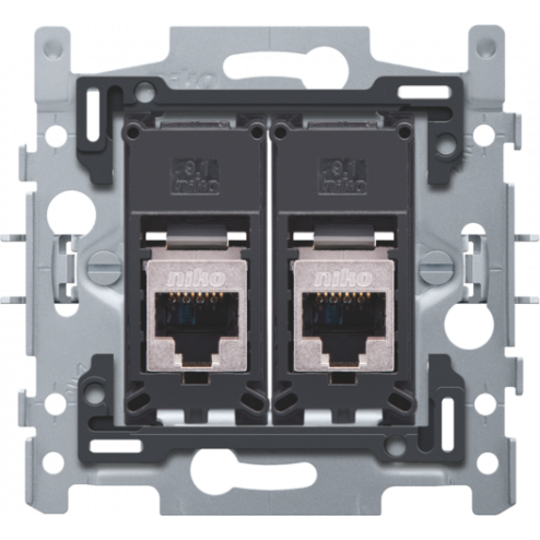 170-65167-Inbouwraam 2 x RJ45 STP CAT6 klauw  170-65167-Niko