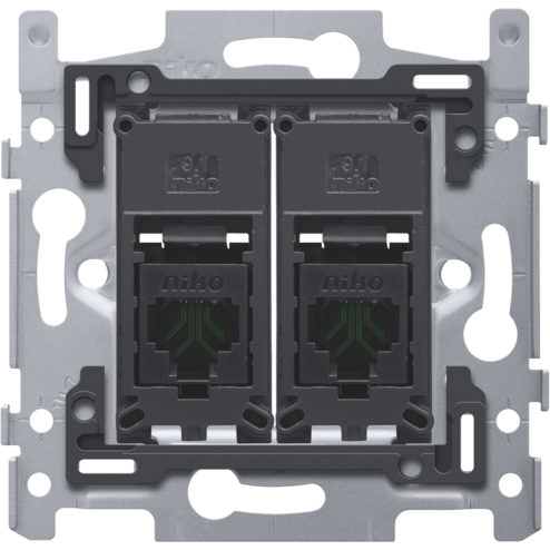 170-65252-Inbouwraam 2 x RJ45 UTP CAT5E schroef  170-65252-Niko