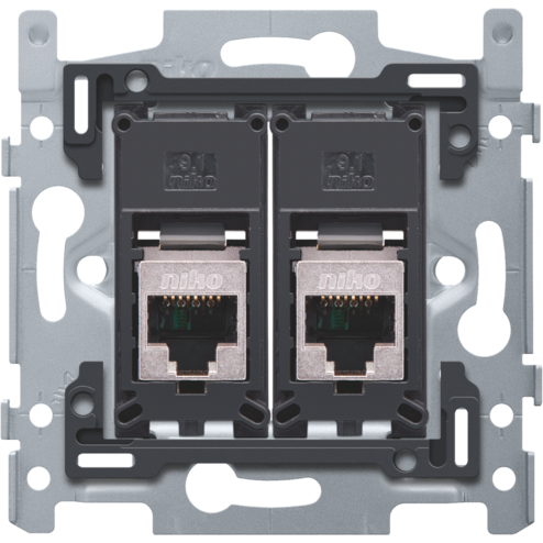 170-65256-Inbouwraam 2 x RJ45 STP CAT5E schroef  170-65256-Niko