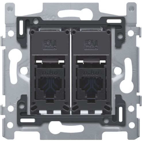 170-65262-Inbouwraam 2 x RJ45 UTP CAT6 schroef  170-65262-Niko