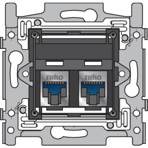 170-65367-Inbouwraam 2 x RJ45 STP CAT6 schroef  170-65367-Niko