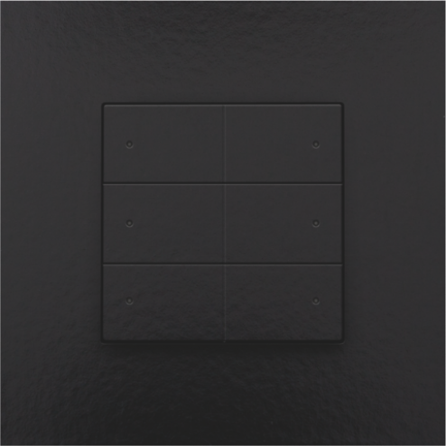 200-52006-Home Control Zesvoudige Drukknop + LED Piano Black Coated 200-52006-Niko