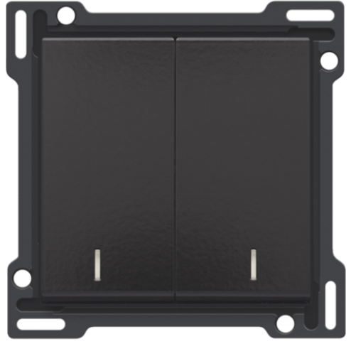 200-61507-2X1/2 Toets met lens Piano Black Coated 200-61507-Niko