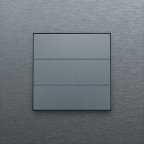220-51006-Home Control Zesvoudige Drukknop Alu Grey Coated 220-51006-Niko