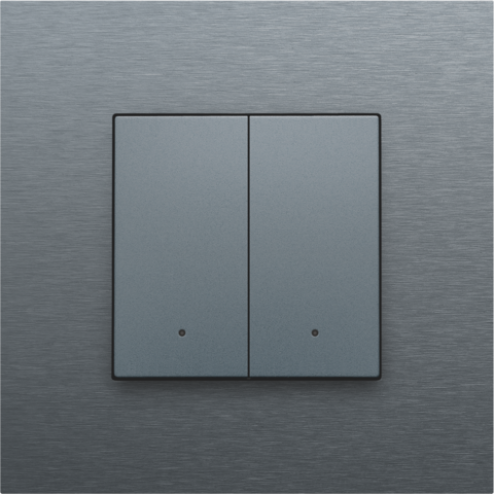 220-52002-Home Control Tweevoudige Drukknop + LED Alu Grey Coated 220-52002-Niko