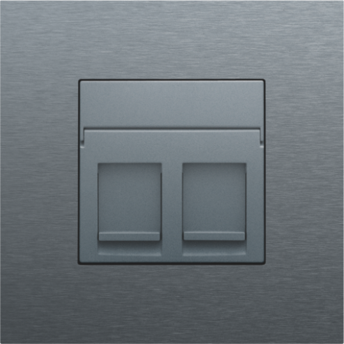 220-65200-Centraalplaat data 2x RJ Alu Grey Coated 220-65200-Niko
