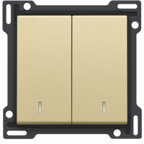221-61507-2X1/2 Toets met lens Alu Gold Coated 221-61507-Niko