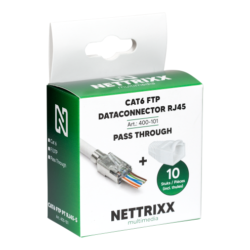 NTX400101-CAT6 FTP dataconnector RJ45 Pass Through - 10 stuks-Nettrixx Multimedia