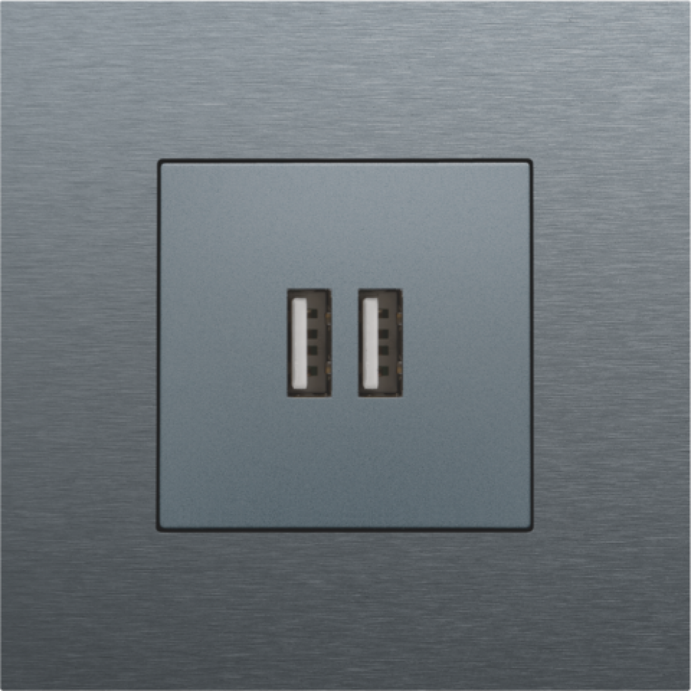 Wat leuk Vertrek naar Elementair Centraalplaat USB-lader Alu Grey Coated 220-68001 | Tecshop