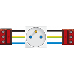 Contactdoos 2P+A 45 x 45 / Blok  06-000-20