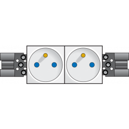 2 x Contactdoos 2P+A 45 x 45/Wieland  06-002-50