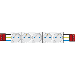 5 x Contactdoos 2P+A 45 x 45  06-005-20