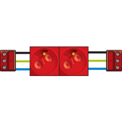 2 x Contactdoos 2P+A 45 x 45/Sleutel  06-012-20