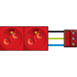 2 x Contactdoos 2P+A 45 x 45/Sleutel  06-012