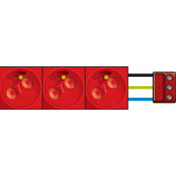 3 x Contactdoos 2P+A 45 x 45/Sleutel  06-013