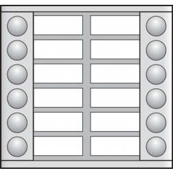 Uitbreiding 2X6 drukknop  10-112-01