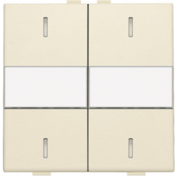 Toets 2X met lens en tekstvenster Creme 100-00038