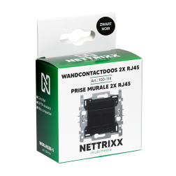 Wandcontactdoos 2xRJ45 ZWART Niko-compatibel