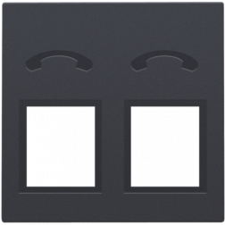 Centraalplaat 2x RJ11 Tel Athracite 122-69031