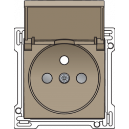 Centraalplaat Stopcontact + Klapdeksel Bronze 123-66603