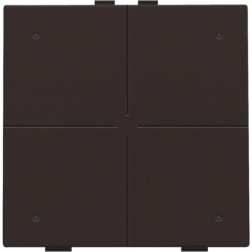 Home Control Viervoudige Drukknop + LED Dark Brown 124-52004