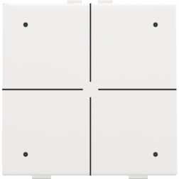 Home Control Viervoudige Drukknop + LED White Coated 154-52004