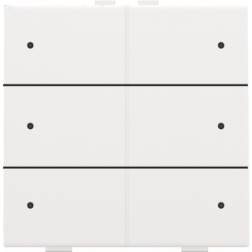Home Control Zesvoudige Drukknop + LED White Coated 154-52006