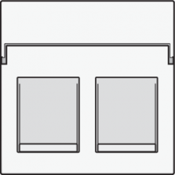 Centraalplaat data 2x RJ White Coated 154-65200