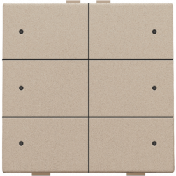 Home Control Zesvoudige Drukknop + LED Champagne Coated 157-52006