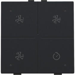 Home Control Ventilatie + LED Black Coated 161-52054