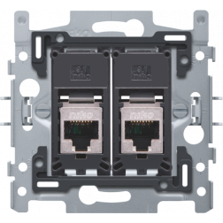 Inbouwraam 2 x RJ45 STP CAT5E klauw  170-65156