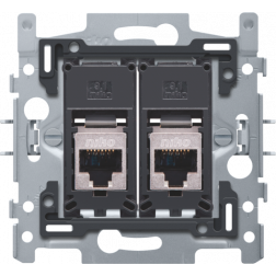 Inbouwraam 2 x RJ45 STP CAT6 klauw  170-65167