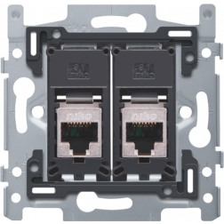 Inbouwraam 2 x RJ45 STP CAT5E schroef  170-65256