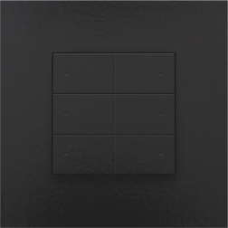 Home Control Zesvoudige Drukknop + LED Piano Black Coated 200-52006