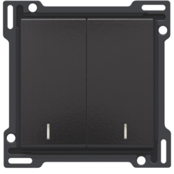 2X1/2 Toets met lens Piano Black Coated 200-61507