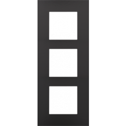 Afdekplaat 3-voudig 60mm Piano Black Coated 200-76300