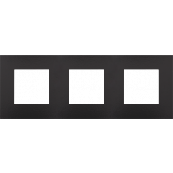 Afdekplaat 3-voudig 71mm Piano Black Coated 200-76700