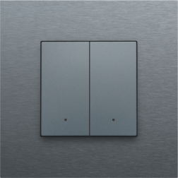 Home Control Tweevoudige Drukknop + LED Alu Grey Coated 220-52002