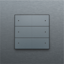 Home Control Zesvoudige Drukknop + LED Alu Grey Coated 220-52006