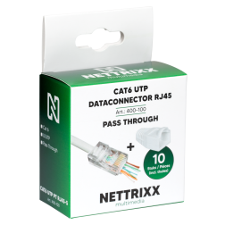 CAT6 UTP dataconnector RJ45 Pass Through - 10 stuks